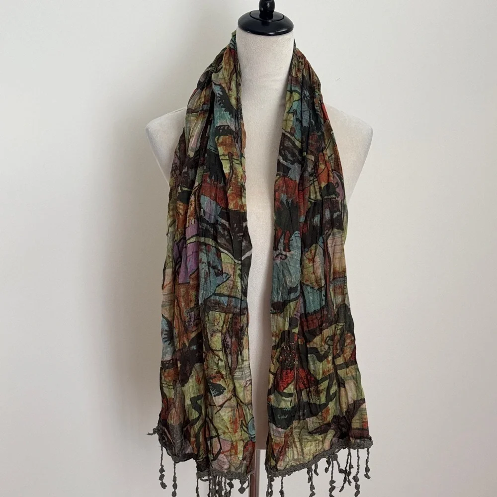 Multicolor Abstract Women's Scarf